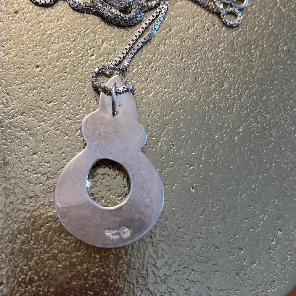 Vintage SU THAILAND 925 Sterling Infinity Knot Pendant 12”